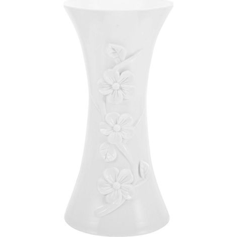 Vase à fleurs pour bureau ou maison, vase de rangement pour fleurs séchées, vase pour compositions florales, vase décoratif-17x8cm-White (1/4)