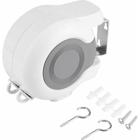 Tendedero doble retráctil, secador de ropa para exteriores montado en la pared con doble cuerda ajustable, 15 metros (1/5)