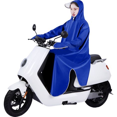 Poncho de pluie imperméable pour vélo électrique, protection renforcée en tissu Oxford, manches longues adulte, bleu royal taille 5XL (1/5)