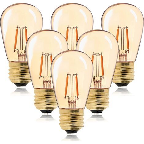 Lampadina LED a filamento Edison vintage ST45 E27 da 1W, equivalente a una lampadina a incandescenza da 10W, luce bianca super calda 2200K, lampada decorativa in vetro dorato, non dimmerabile, colore (1/5)