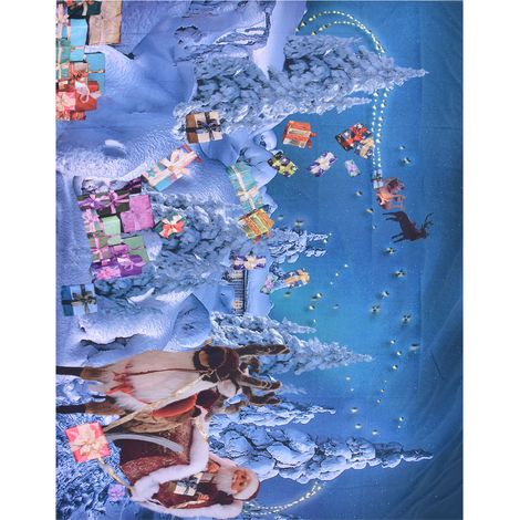 Set aus 2 Weihnachts-Badetüchern und Duschvorhang, europäischer Stil, 230 x 180 cm (1/5)