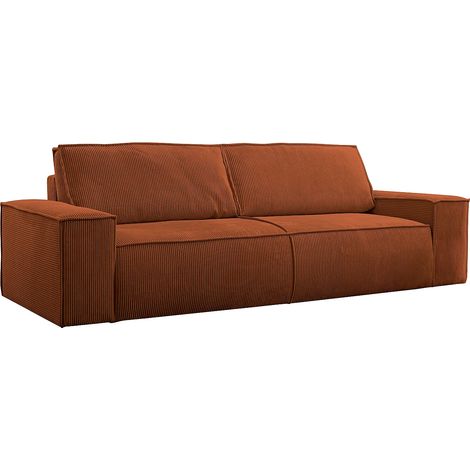 Divano letto 4 posti in Velluto a coste in Terracotta - AMELIA (1/5)