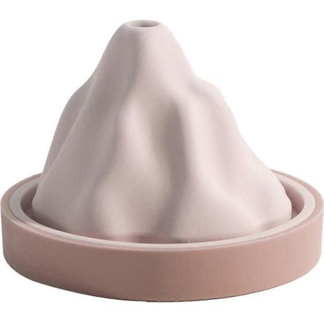 Ice Cube Mold Food Grade High Toughness Silicone Snow Mountain Shape Whiskey Ice Cube Mold with Funnel, Pink, 1 Set