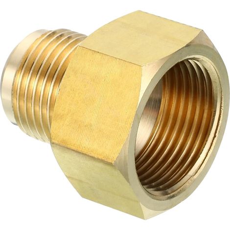Connecteur Évasé Femelle 1/4" x 1/2" Mâle, Adaptateur en Laiton SAE à 45 Degrés, Raccord de Tuyau pour Conduite Gaz d'Air, Réfrigération, CVC - 3/4 Inch Female Flare 5/8 Male (1/5)