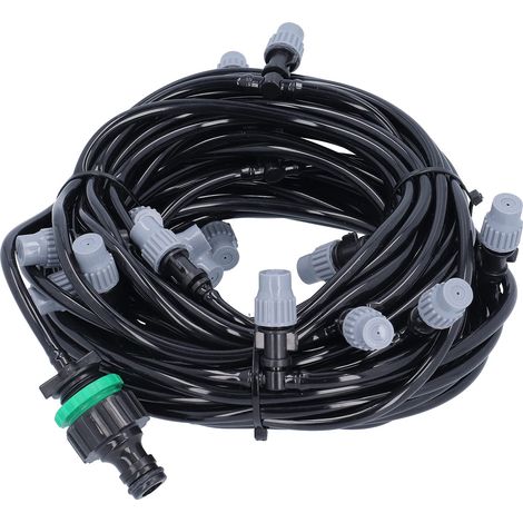 Tubo per irrigazione 4/7 da 15 m – 20 ugelli – Per agricoltura, giardino e terrazze