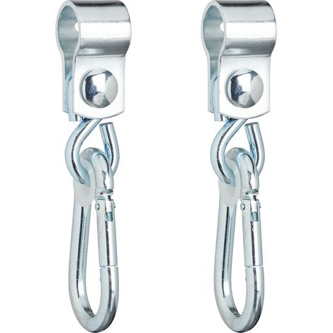 set di 2 ganci girevoli con moschettoni
