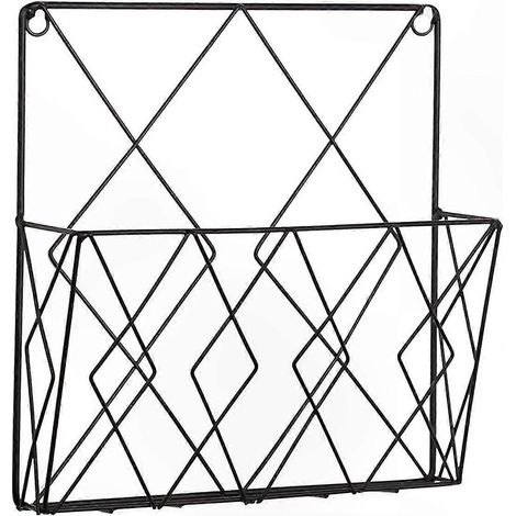 Étagère murale en métal noir pour rangement de revues et journaux (1/5)