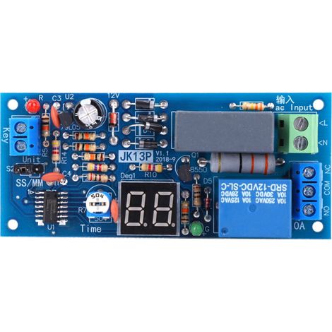 Module Relais Temporisé - 220 V AC - Réglage 1 à 99 Secondes ou Minutes - Affichage Numérique - Sortie Contacts Secs - 10 A - 1 Pièce (1/5)