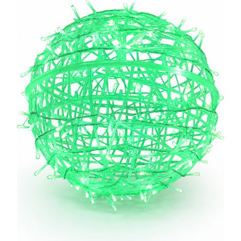 Lot de 5 Boules Lumineuses LED Solaires Vertes pour Jardin Extérieur, Imperméables (1/5)