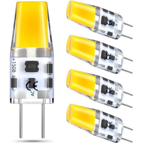 GY6.35 4W AC/DC 12V warmweiß 3000K Zweipol-JC-Halogen-Ersatzlampe (nicht dimmbar, 5er-Packung)