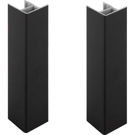 Zoccolo di finitura per cucina da 150 mm – Nero lucido RAL9005 – Profilo in PVC per connettore gambe mobili – Confezione da 2 (1/3)