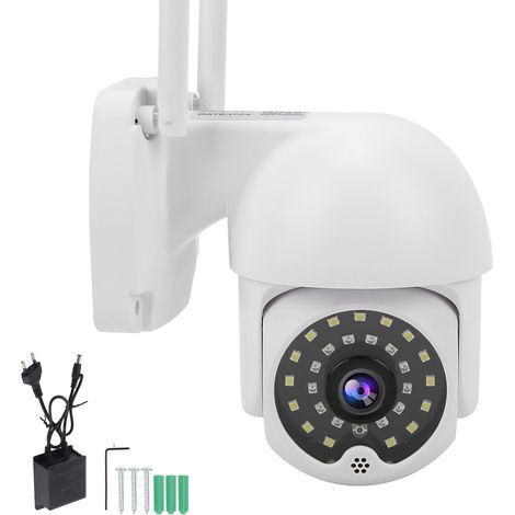 Caméra de surveillance WiFi sans fil, audio bidirectionnel, rotation PTZ, surveillance à distance, détection de mouvement, alarme, enregistrement d'images, prise UE 100-240V (1/5)