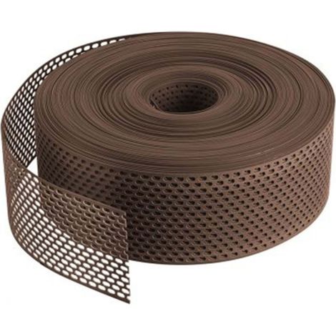 Lüftungsband / Traufgitter PVC - Braun,1 Rolle á 60m 80mm