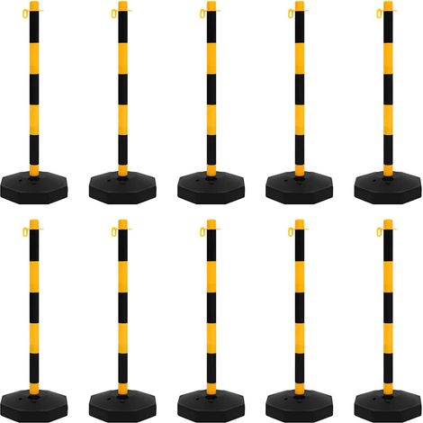 vidaXL Juego de barrera con postes y cadena plástico 10 m (1/2)