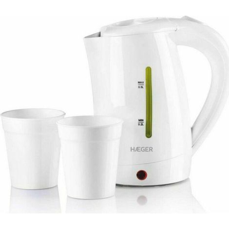 Haeger Reise Wasserkocher 0,5 L weiß 1100W