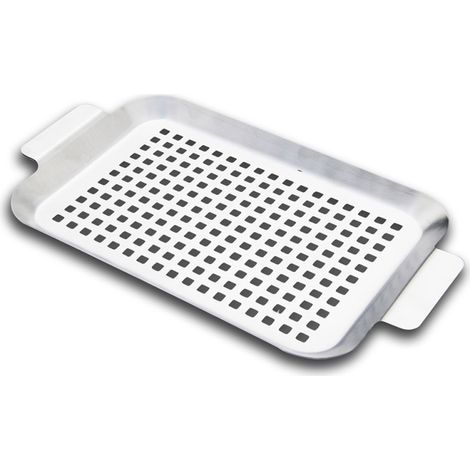 Tostapane antiaderente in acciaio inox con manici lavabili in lavastoviglie, ideale per barbecue, pesce, verdure, carne e frutti di mare. (1/5)