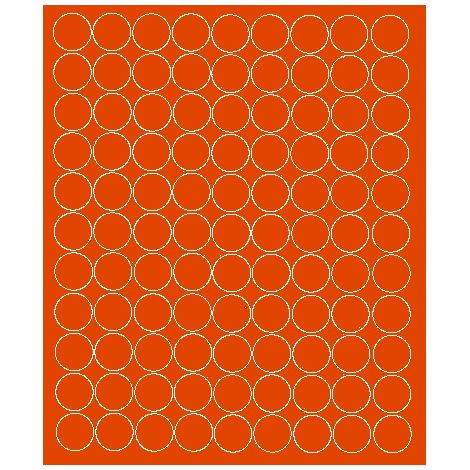 Pegatinas circulares de 2 cm, pegatinas de puntos, 99 unidades, color naranja brillante.