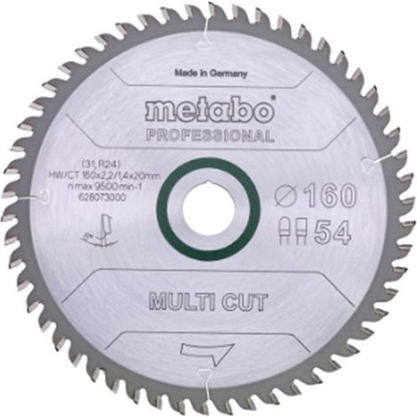 Hoja de sierra circular multi cut professional HW/CT D160xB2,2x20mm 54Z. FZ/TZ