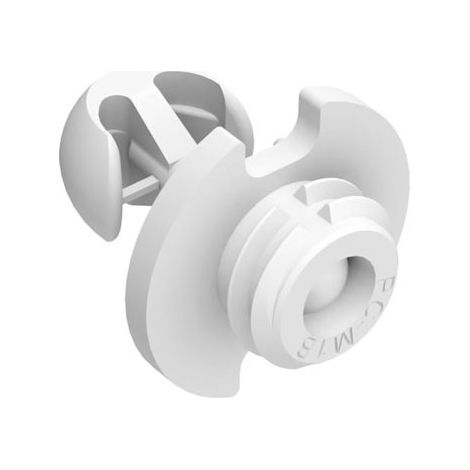 Clip mâle 5kg autotaraudeur pc-m1b - Décor : Blanc - Charge : 5 kg - Matériau : Plastique - Fixation : A encastrer - Hauteur : 23 mm - Diamètre perçage : 10 mm - FASTMOUNT (1/2)