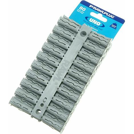 Rawlplug R-U1-GRY-80-C Grey UNO Plugs 10 x 36mm (Card 80) RAW68615