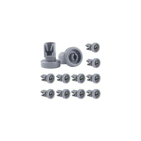 12 Pièces Petit Roulettes Panier Lave Vaisselle Compatible avec AEG Zanussi Privileg Favorit - Gris Roue Chariot Lave-vaisselle Accessoires de Rechange Roulette Tiroir Lave vaisselle (1/5)