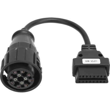 Adattatore Tbest da 12 pin maschio a 16 pin, cavo di prolunga diagnostico per camion in plastica resistente di alta qualità, connettore di ricambio per strumenti diagnostici.