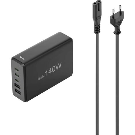 Hama USB-Ladestation 5 Ports, GaN, Schnellladegerät, 3xUSB-C, 2xUSB-A, PD, 140 W USB Ladestation 140 (1/5)