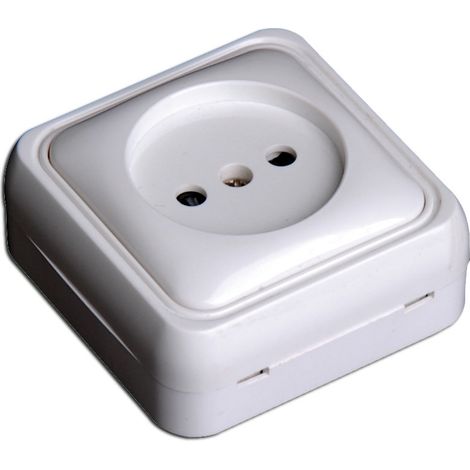 Prise de base en surface blanche Simon Alfa 10A 250V MS136707