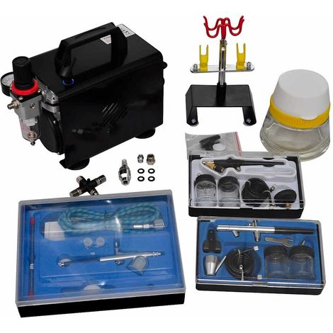 vidaXL Airbrush-Kompressor Set mit 3 Spritzpistolen
