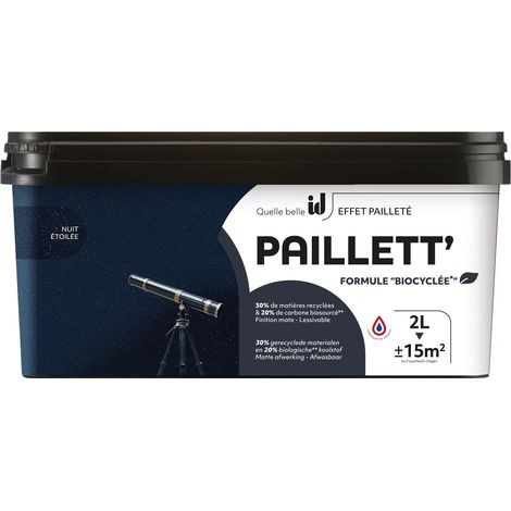 Peinture paillettée mate 2L – Finition profonde pour murs et boiseries – Application facile sans primaire – Sèche en 4h – Id Paris (1/3)