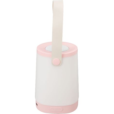 Enceinte Bluetooth Lanterne HiFi rechargeable avec fonction radio, enceinte sans fil d'extérieur avec éclairage d'ambiance LED et poignée rose (1/5)