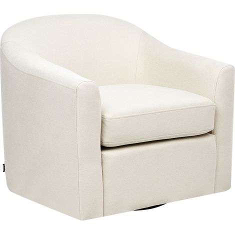 Poltrona girevole in tessuto Imbottita in poliestere idrorepellente Seduta spessa Beige chiaro Magnor