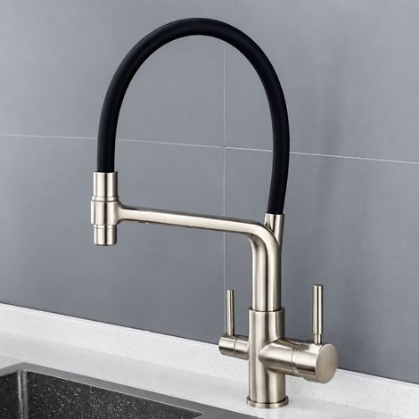 Mitigeur cuisine 3 en 1 bronze modèle B - eau chaude et froide monomode + eau purifiée laiton évier – Livraison gratuite