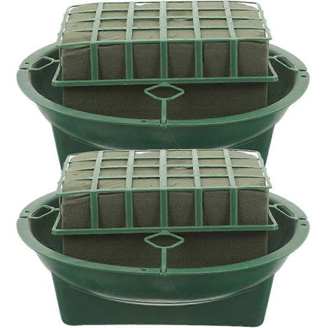 2 pièces de mousse florale et bol pour composition florale, cage à fleurs suspendue en mousse pour mariage (1/4)