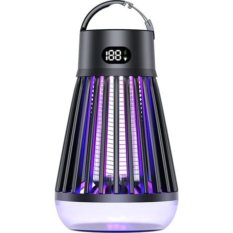 Lampe anti-moustiques portable sans fil 2 en 1, étanche, avec lumière LED et crochet (1/4)