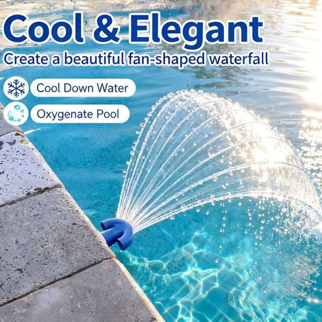 Aérateur de piscine encastré bleu 3/4", accessoire de circulation d'eau pour piscine et refroidissement extérieur (1/5)