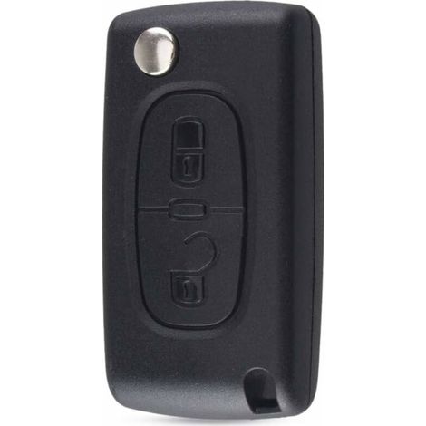 Coque Clé Compatible Peugeot 107 207 307 308 407 2 Boutons CE0536 Lame sans RAINURE Pile dans LA Coque LO-Ron (1/5)