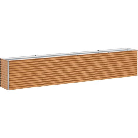 Garden Raised Bed Light Brown 390 x 50 x 68 cm Galvanised Steel vidaXL