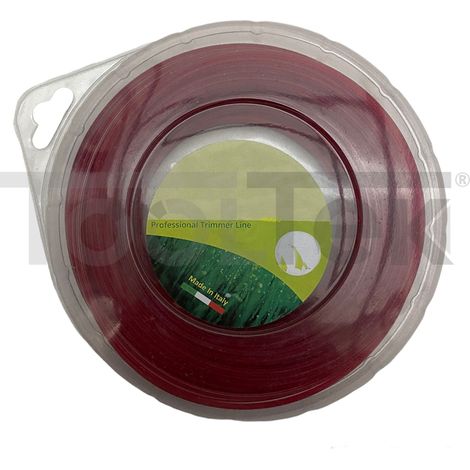FILO RICAMBIO DECESPUGLIATORE QUADRATO 2,4mm TAGLIAERBA MATASSA 70mt