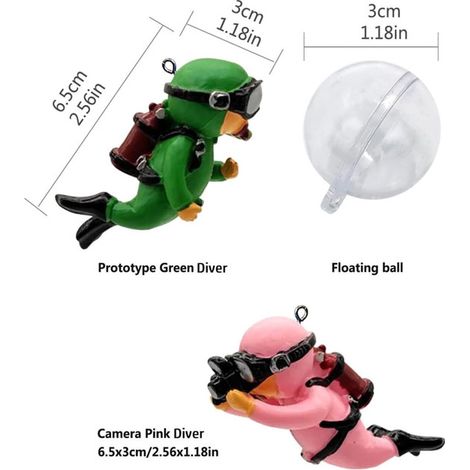 Décoration d'Aquarium Plongeur Flottant avec Boule Flottante Ornement de Réservoir de Poissons Animaux Aquatiques Accessoires de Paysage (1/5)