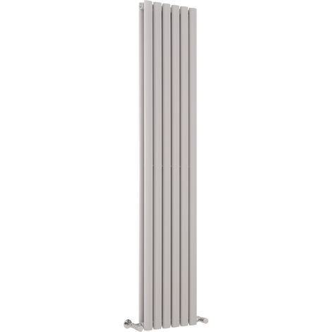 Milano Aruba Light Grey Vertical Column Double Oval Panel Radiator - 1780mm x 354mm (1/5)