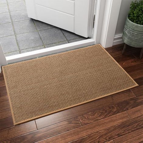 Paillasson Interieur Tapis Entree Interieur - Tapis d'entrée Intérieur Antidérapant Dos en Caoutchouc, Marron, 4575cm (1/4)