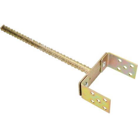 Support de Poteau en U 0-160 mm Ancre de Poteau Réglable Tige de 385 mm À Bétonner Galvanisé Or-NANOTEH (1/5)