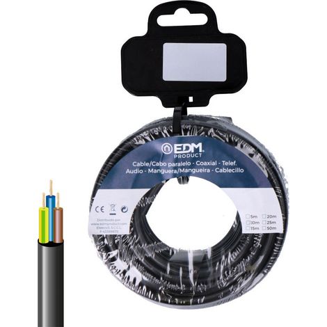Carrete manguera tubular vv-k06/1kv 3 g 4,00 mm², negra, 10 m