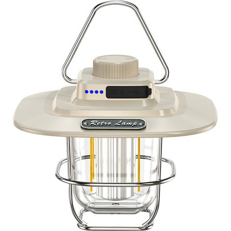 Camping extérieur lumière LED rétro cheval lanterne Portable tente lumière Portable USB Rechargeable Camping lumière(LY02 blanc) (1/5)