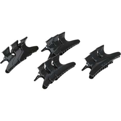 Juego de 12 pinzas para el cabello de plástico negro con forma de mariposa, herramienta de peinado de moda para salones de belleza. (1/5)