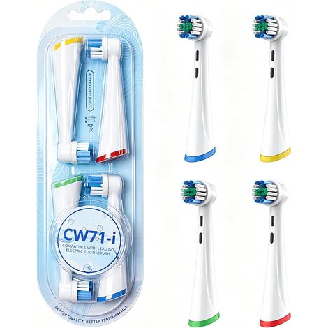 4 x Electric Toothbrush Heads for iO Series 2 3 4 5 6 7 8 9 10 - Suitable for People with Sensitive Gums - White (1/5)