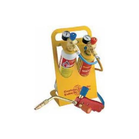 Castolin – Poste bi gaz compact – Kit 4000 Flex PRO – Combinaison oxygène et gaz MAPP pour flamme performante – Chalumeau avec sécurité intégrée