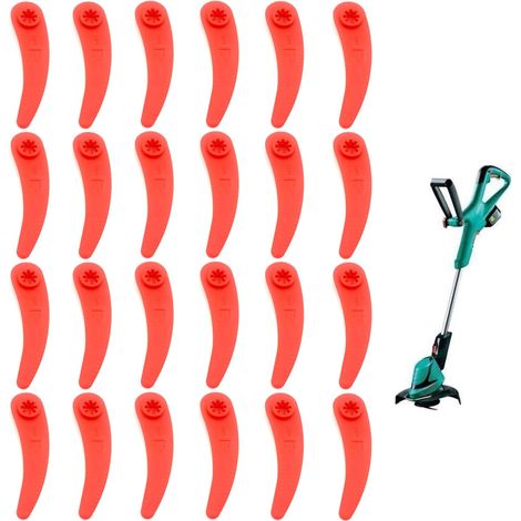 Lot de 24 lames de rechange en plastique pour tondeuse à gazon ART 23-18 Li/26-18Li Rouge (1/5)