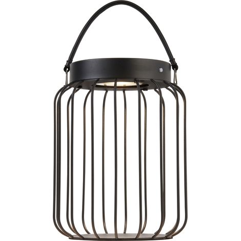 Endon Tropic Lampada da tavolo solare a LED integrata nero opaco, vetro trasparente, IP44 (1/5)